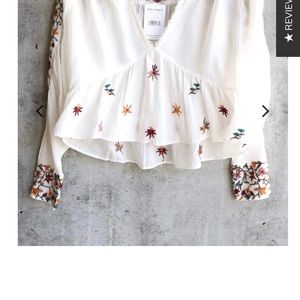 FREE PEOPLE AVA PEASANT TOP NWOT M